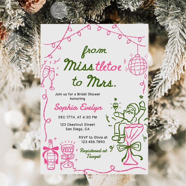 Invitation Misstletoe to Mrs Christmas Bridal Shower (Créateur téléchargé)