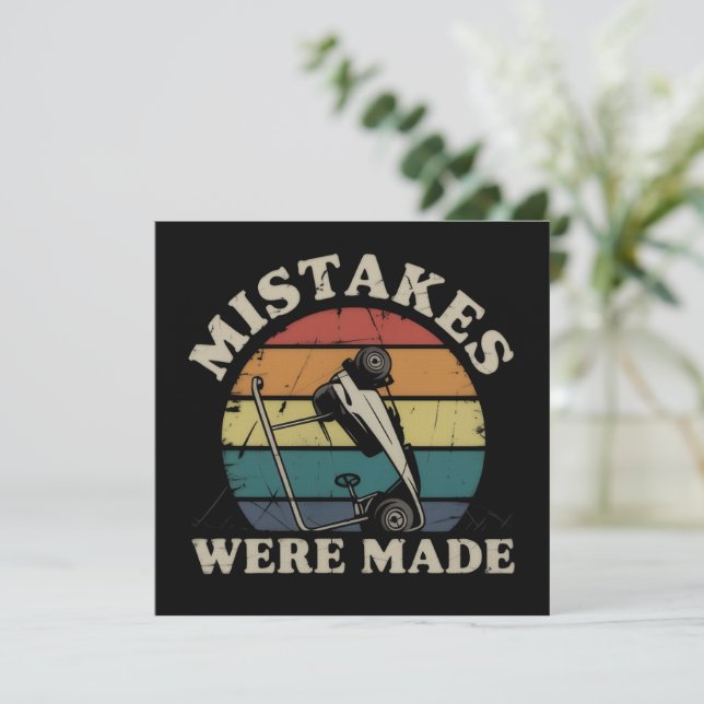 Invitation Mistakes Were Made Funny Golf Cart Club Motif  (Debout devant)