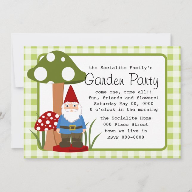 Invitation Mister Mushroom Garden Gnome (Devant)