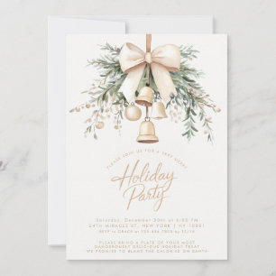 Invitation Mistletoe Bells Rustic Holiday Party