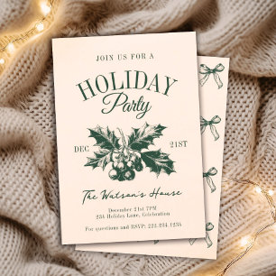 Invitation Mistletoe Christmas Holiday Party Social Club