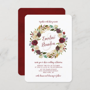 Invitation Mistletoe Manor Aquarelle Hiver Mariage de couronn