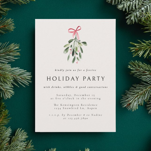 Invitation Mistletoe Moderne Élégant Noël Fête Vacances (Créateur téléchargé)