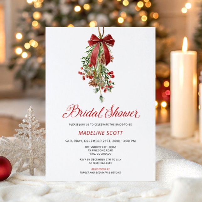 Invitation Mistletoe Noël Fête de Mariage (Créateur téléchargé)