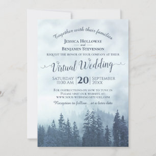 Invitation Misty Blue Mountains Mariage virtuel rustique