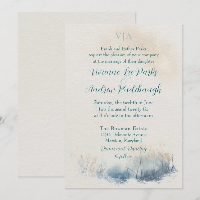 Invitation Misty Morning Meadow (Devant / Derrière)