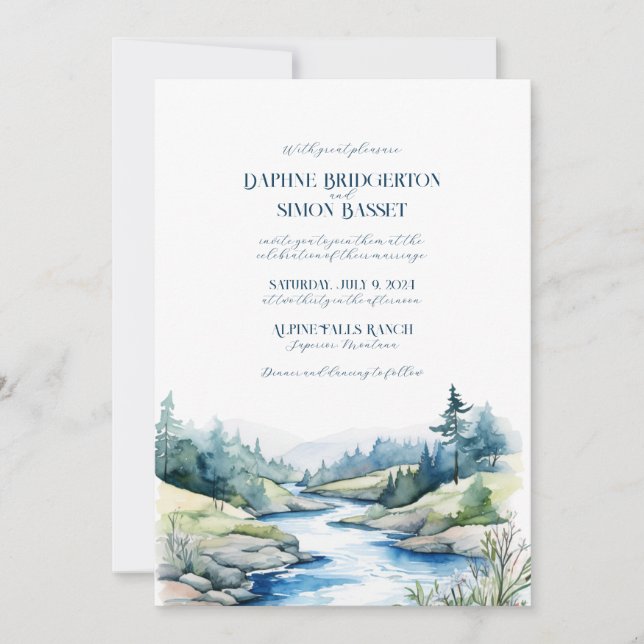 Invitation Misty Mountain Mariage (Devant)