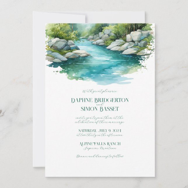 Invitation Misty Mountain Mariage (Devant)