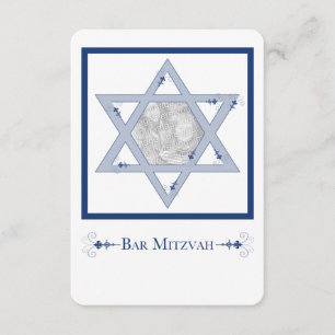 Invitation mitzvah de barre (carte photo d'élégance d'étoile