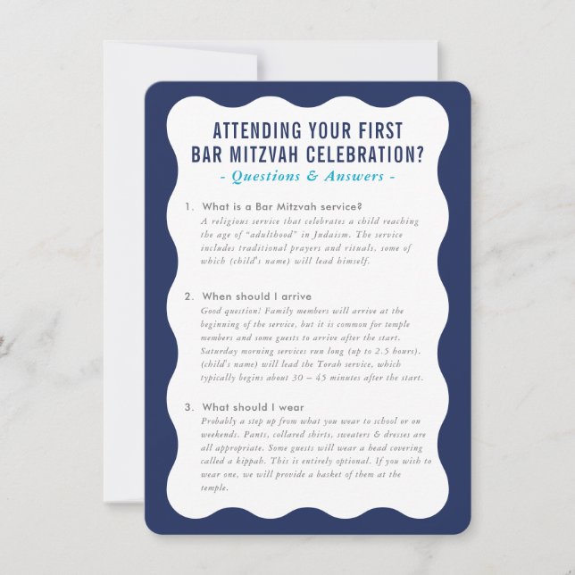 Invitation MITZVAH informations de service questions conseil  (Devant)