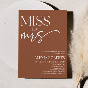 Invitation Mlle À Mme Brown Boho Fête des mariées bohème