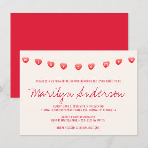 Invitation Mlle À Mme Bunting Banner Fête des mariées Invitat