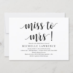 Invitation Mlle à Mme, Fête des mariées moderne