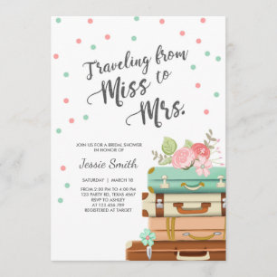 Invitation Mlle nuptiale d'invitation de douche de voyage à