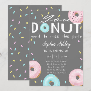 Invitation Mlle This Party Birthday de beignet