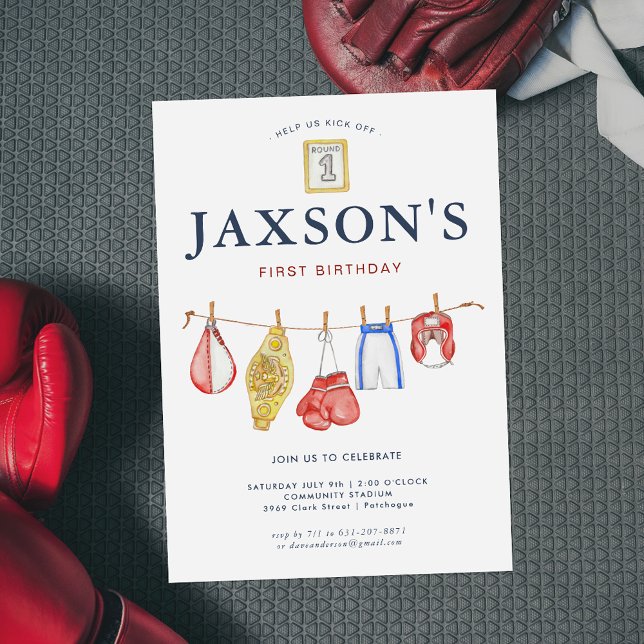 Invitation MMA Muay Thai Kickboxing | 1er anniversaire (Créateur téléchargé)