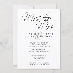 Invitation Mme Et Mme Elegant Texte Mariage lesbienne