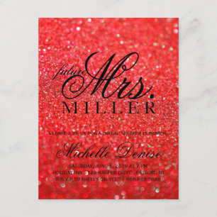 Invitation - Mme ouvrière rouge Bridal de Glit de