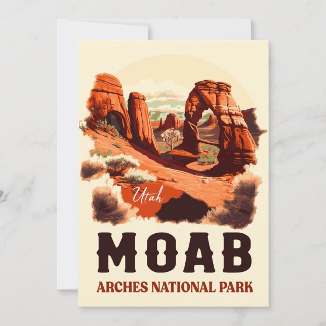 Invitation Moab Arches National Park Utah Delicate Arch Retro (Devant)