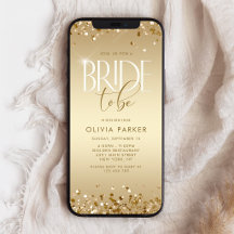 Invitation mobile de mariage pailletée or