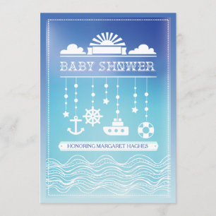 Invitation mobile nautique de baby shower