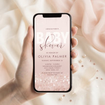 Invitation mobile pour Baby Shower avec paillettes