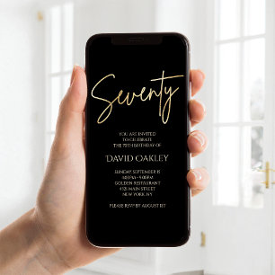 Invitation mobile pour les 70 ans de Digital Black