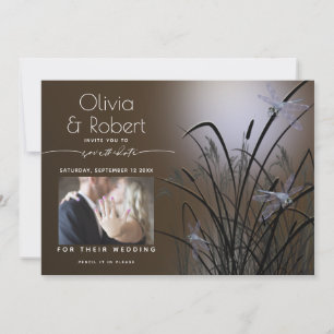 Invitation Mocha Glow Save the Date Moonlight Dragonfly