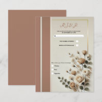 Mocha Mousse & Bone Blanc Neutre Floral RSVP