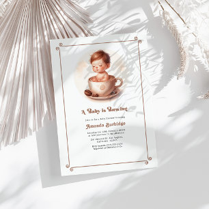 Invitation Mocha Mousse Love Brûle Du Baby shower Café