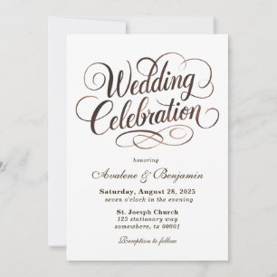 Invitation Mocha Mousse Mariage de callographie