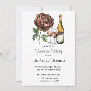 Invitation Mocha Mousse Peony Brunch & Bubbly