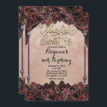 Invitation Mocha Rust Roses Brown Élégant Sweet 16 16e<br><div class="desc">Invitations de fête d'anniversaire</div>