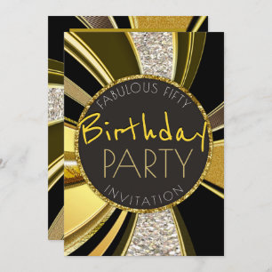 Invitation Mod Deco Fabuleux 50 Anniversaire Soirée Glam