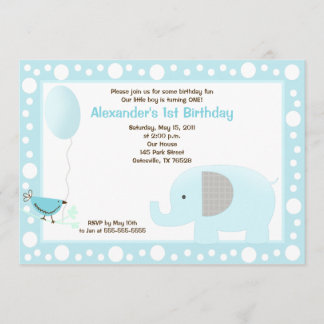 Invitation Mod Elephant Jungle Dot 5x7 Anniversaire Invitatio
