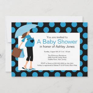 Invitation Mod Mama Baby Blue Baby Shower