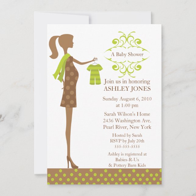 Invitation Mod Mom Boy/Girl Baby shower (Devant)