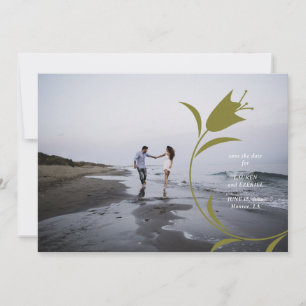 INVITATION MOD PEACH & OLIVE TULIP MARIAGE ENREGISTRER LA DAT