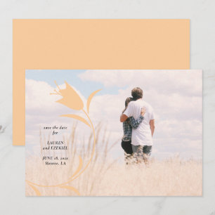 INVITATION MOD PEACH TULIP MARIAGE ENREGISTRER LA DATE