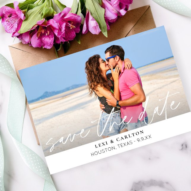 Invitation MOD Photo & Calligraphy 4 W Save the Date (Créateur téléchargé)