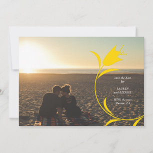 INVITATION MOD TULIP JAUNE MARIAGE ÉCONOMISEZ LA DATE