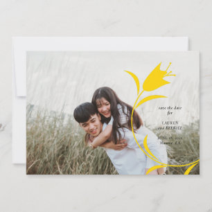INVITATION MOD TULIP JAUNE MARIAGE ÉCONOMISEZ LA DATE