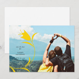 INVITATION MOD TULIP JAUNE MARIAGE ÉCONOMISEZ LA DATE