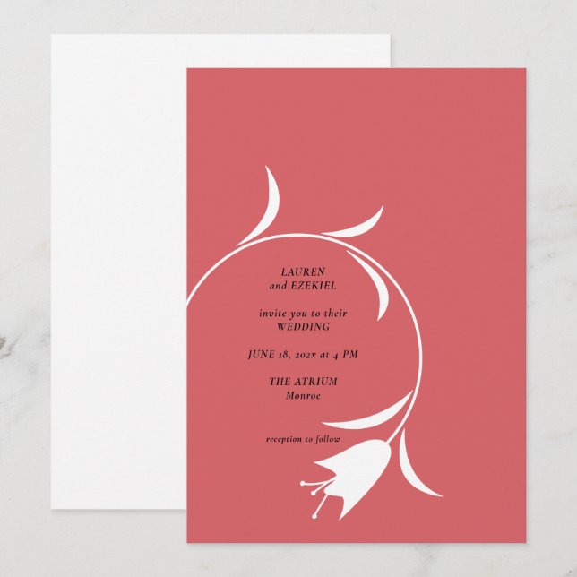 INVITATION MOD WINE TULIP MARIAGE (Devant / Derrière)
