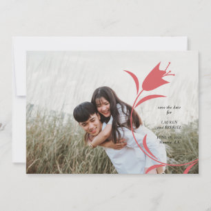 INVITATION MOD WINE TULIP MARIAGE ENREGISTRER LA DATE