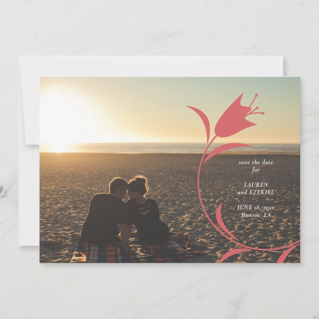 INVITATION MOD WINE TULIP MARIAGE ENREGISTRER LA DATE (Devant)