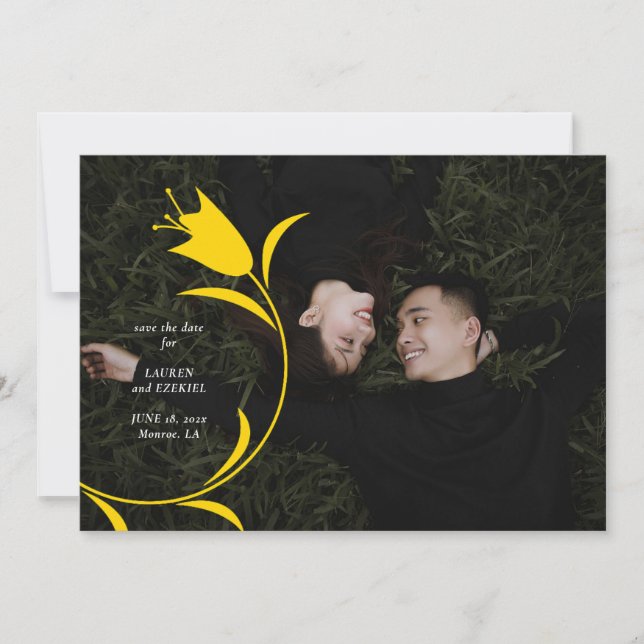 INVITATION MOD YELLOW TULIP MARIAGE ENREGISTRER LA DATE (Devant)
