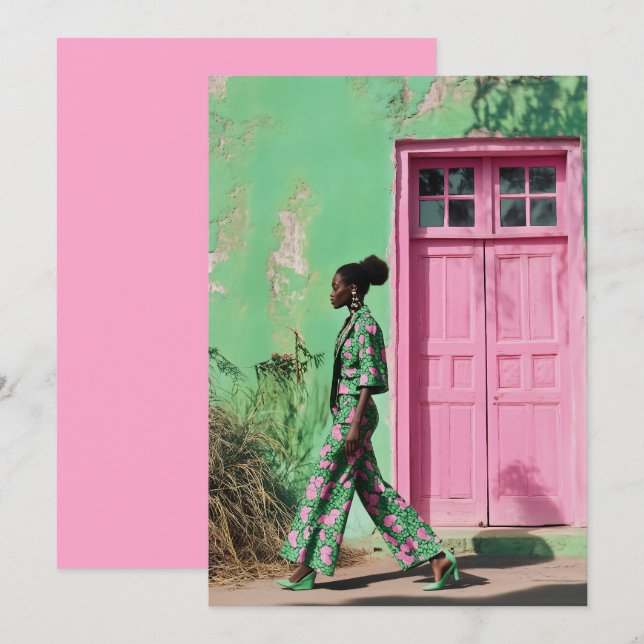 Invitation Mode audacieuse dans un paysage urbain dynamique (Devant / Derrière)