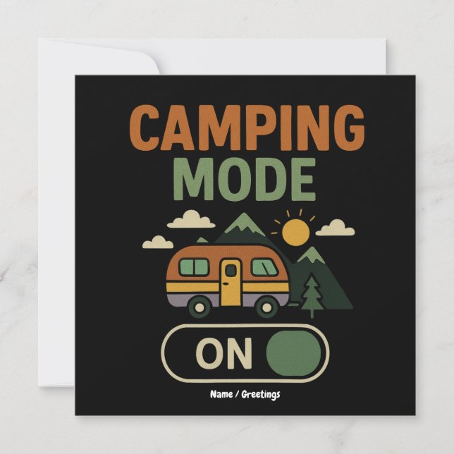 Invitation Mode Camping Sur Funny Nature Lover Camper Cadeau  (Devant)