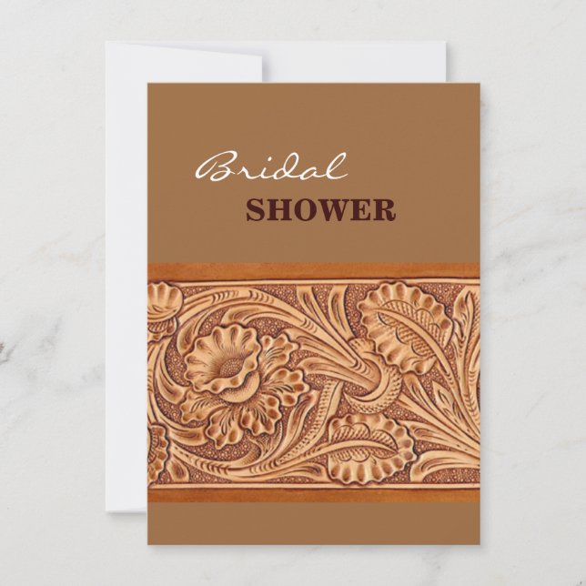 Invitation mode cowgirl vintage cuir sud-ouest (Devant)